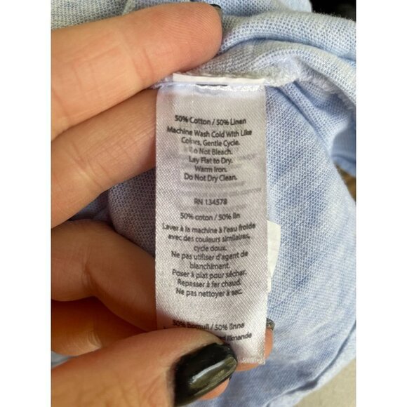 Vineyard Vines Garment Dyed Linen Blend Tank Pullover Top Heathered Blue Sz S - Picture 9 of 10